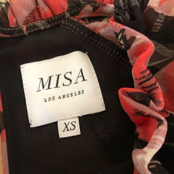 Misa Los Angeles Red/Black Ruffled Mini Dress - Picture 4 of 10